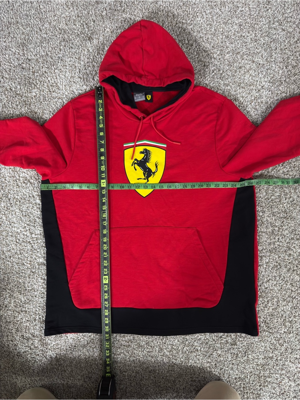 Men’s Puma x Scuderia Ferrari Big Shield Hoodie Red/Black Size XXL - Picture 4 of 7